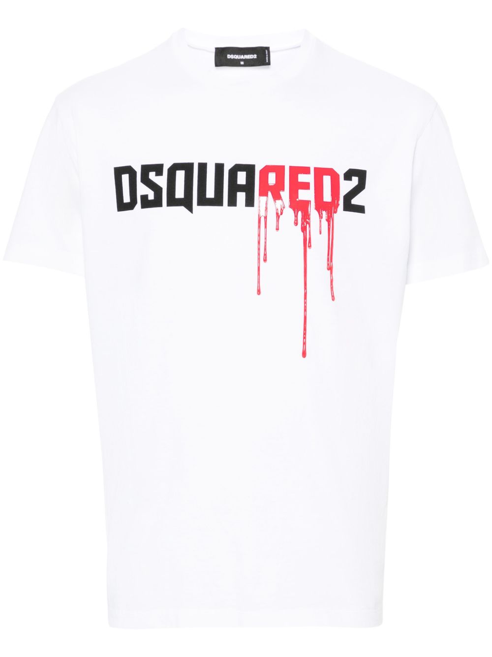 DSQUARED2 logo印花棉T恤 - 白色