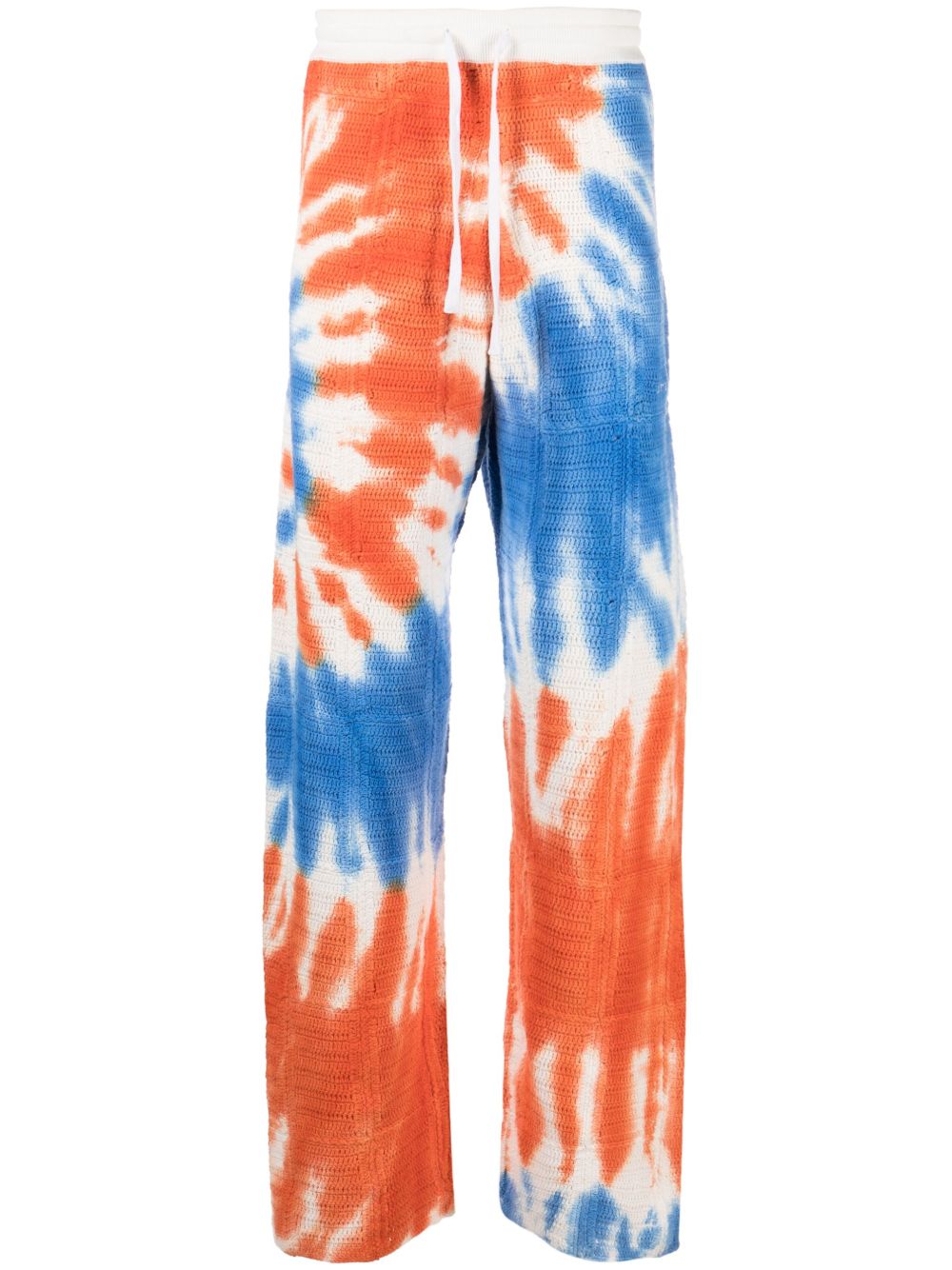 Marcelo Burlon County of Milan 扎染绳结编织长裤 - 蓝色