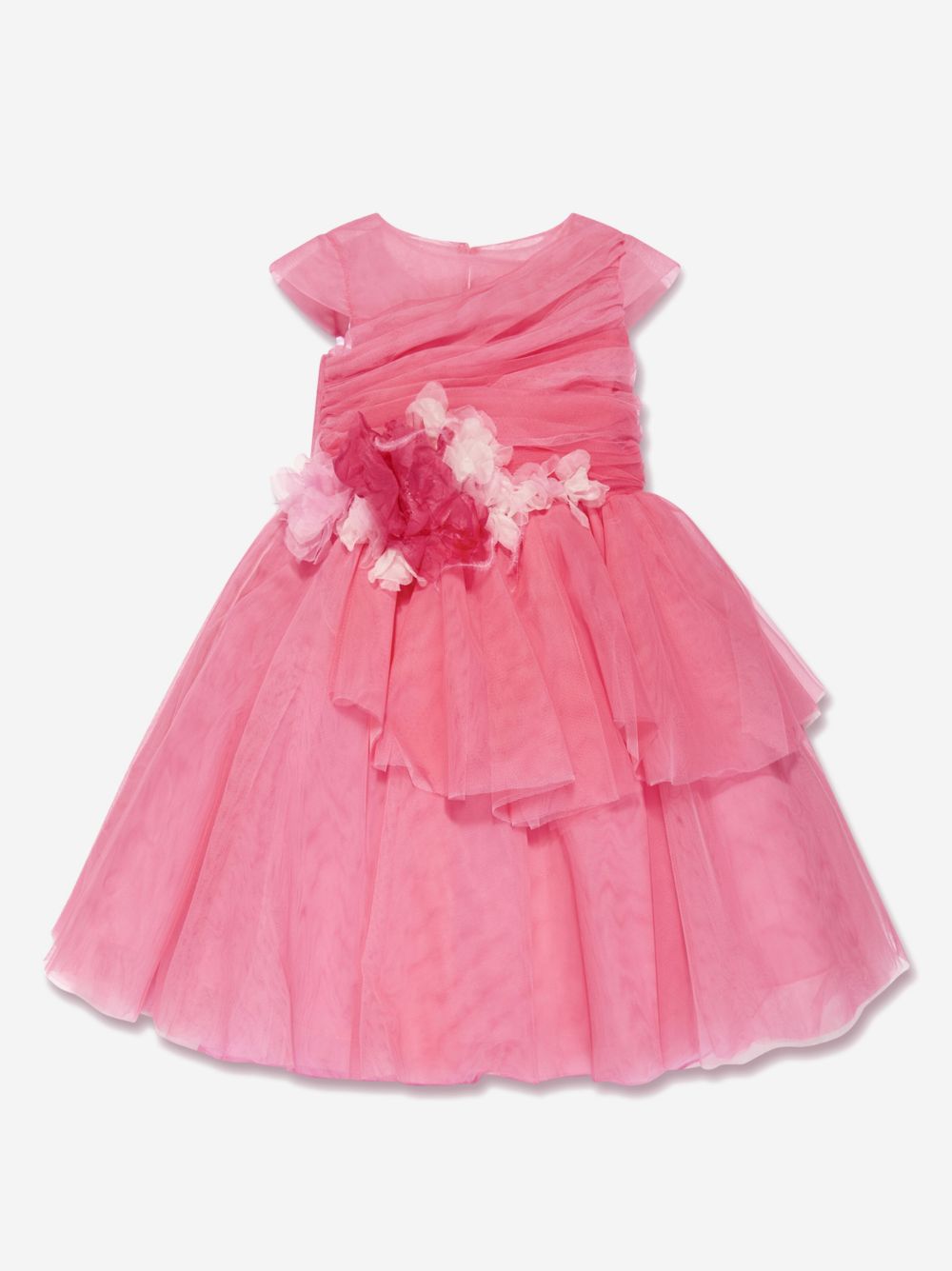 MARCHESA KIDS COUTURE 花卉贴花缎面连衣裙 - 粉色