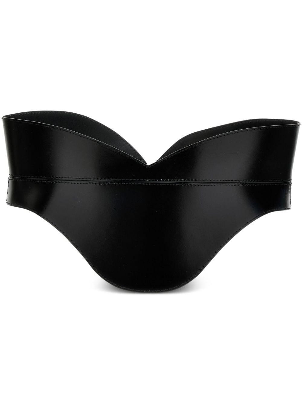 Alexander McQueen 皮质腰封腰带 - 黑色