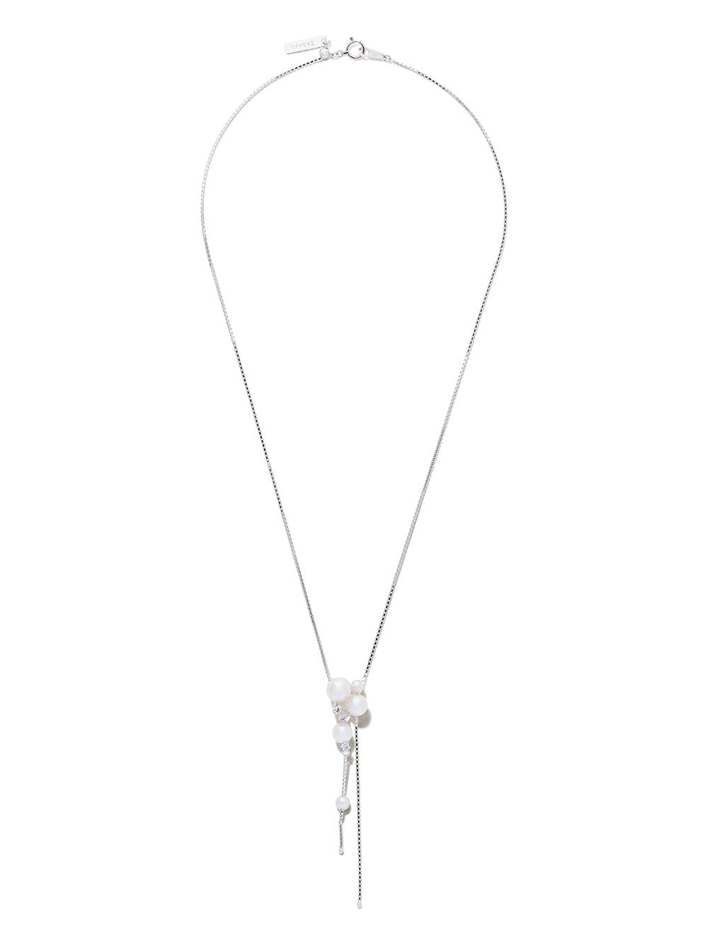 TASAKI 18K白金阿古屋珍珠钻石项链 - 银色
