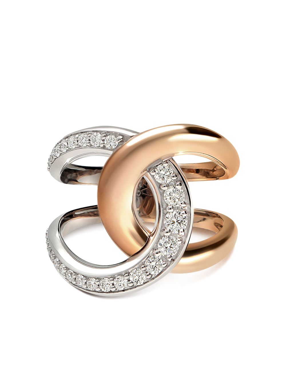 LEO PIZZO 18K红金白金 Cheek to Cheek 钻石戒指 - 银色