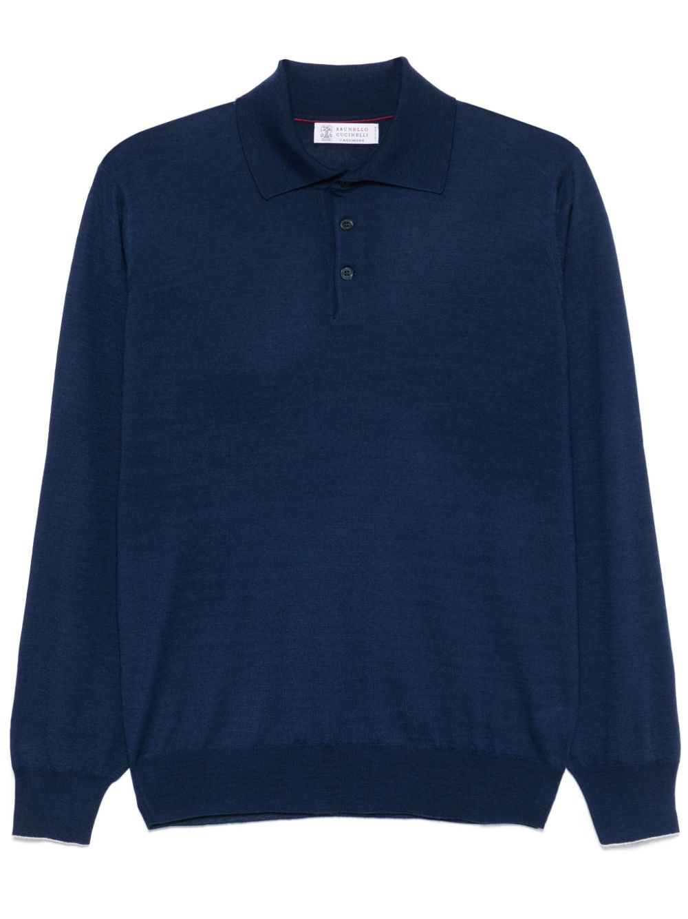 Brunello Cucinelli 轻薄polo领毛衣 - 蓝色