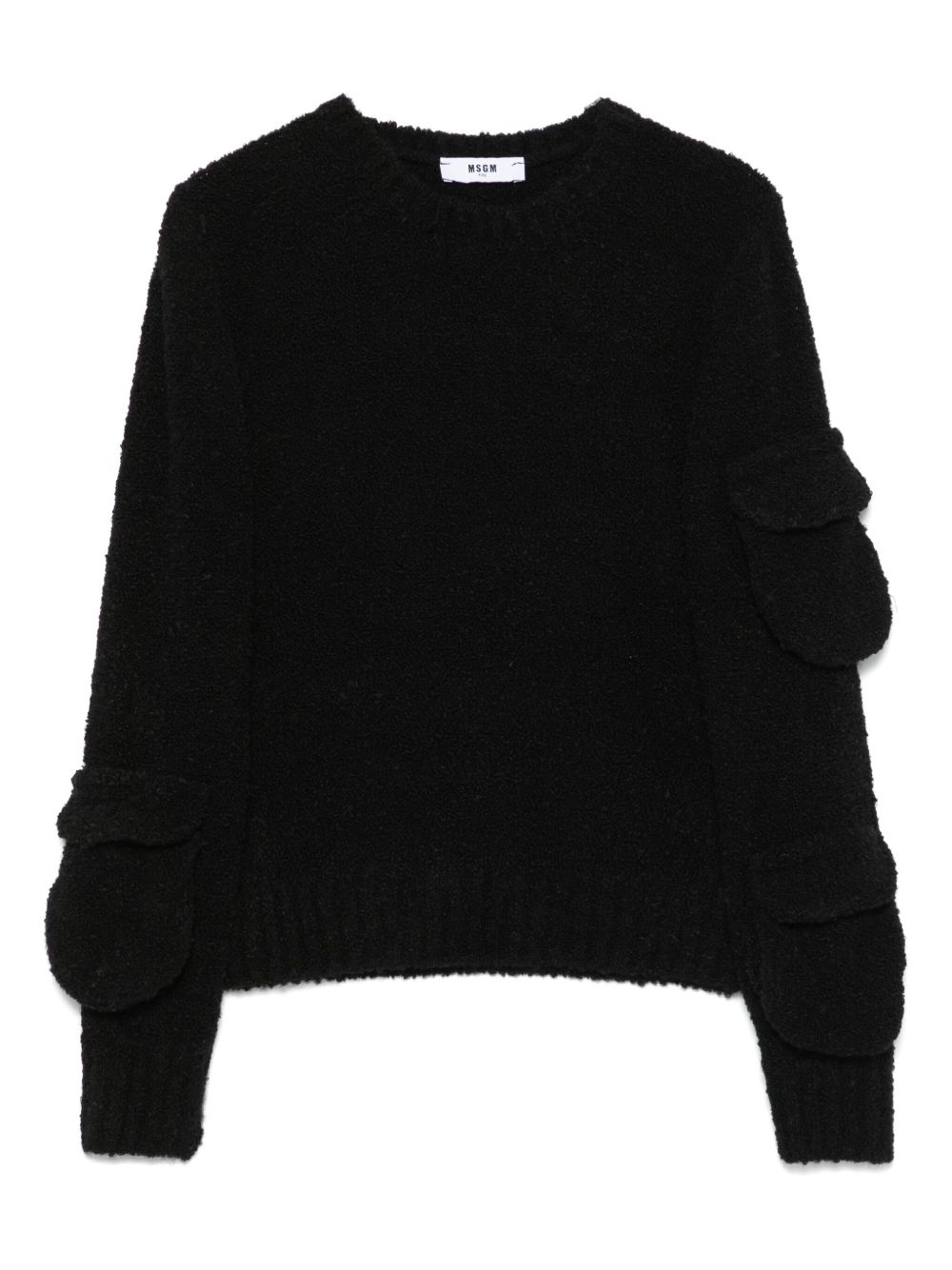 MSGM Kids 仿羔皮呢毛衣 - 黑色
