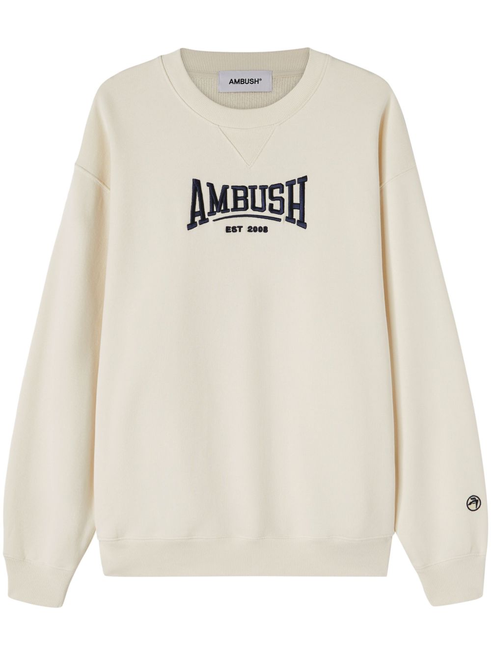 AMBUSH logo刺绣棉卫衣 - 白色
