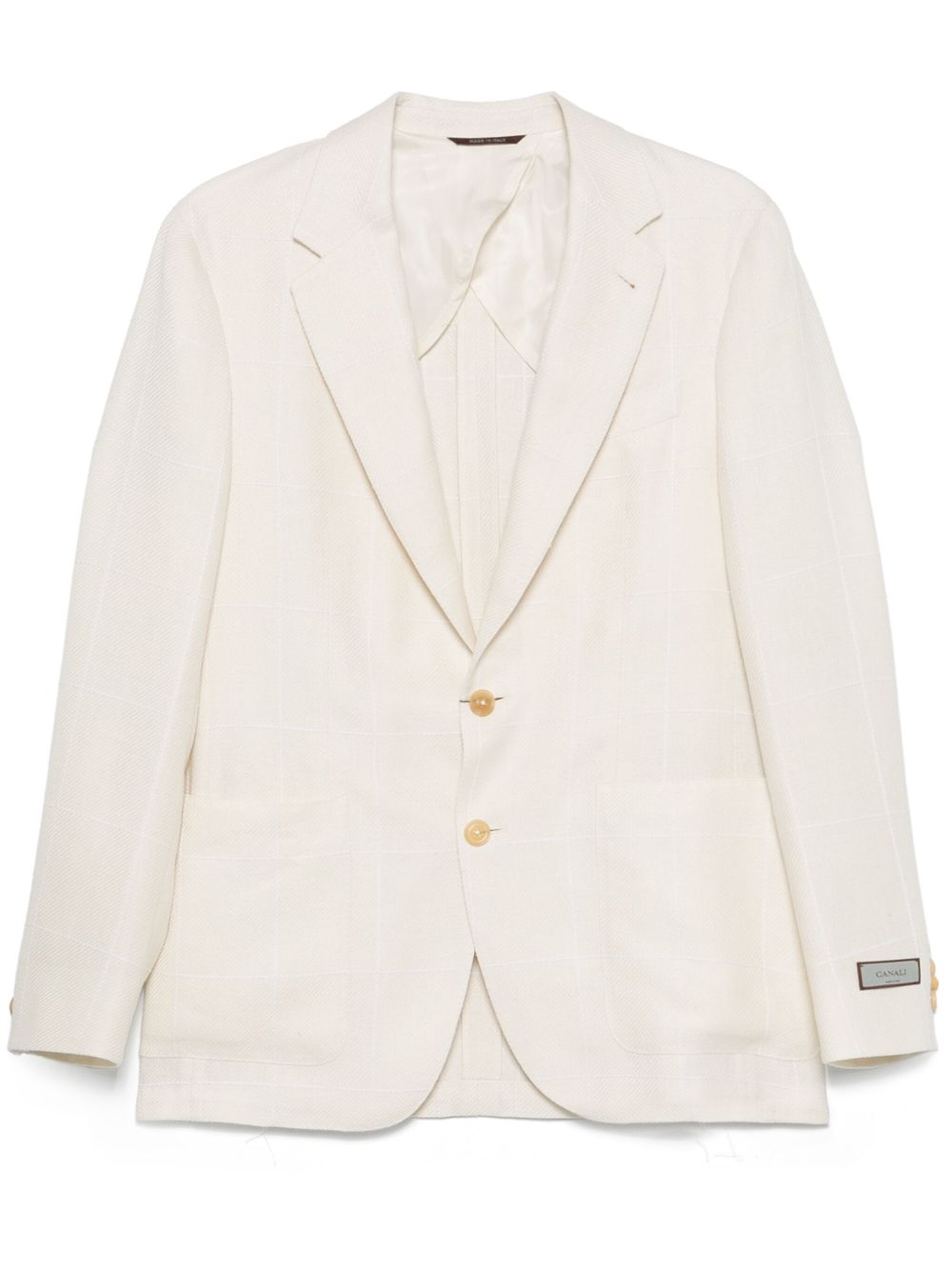 Canali 格纹西装夹克 - 白色
