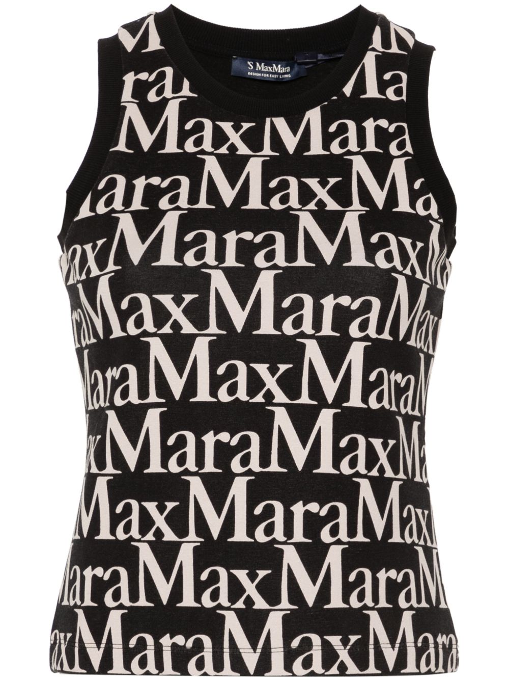 'S Max Mara logo印花坦克背心 - 黑色