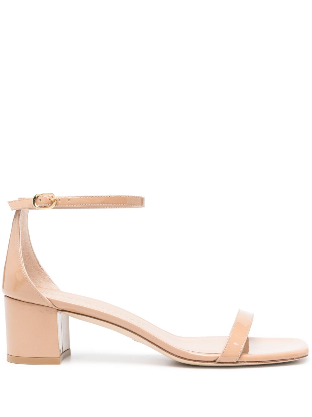 Stuart Weitzman Simplecurve 中跟皮质凉鞋 - 中性色