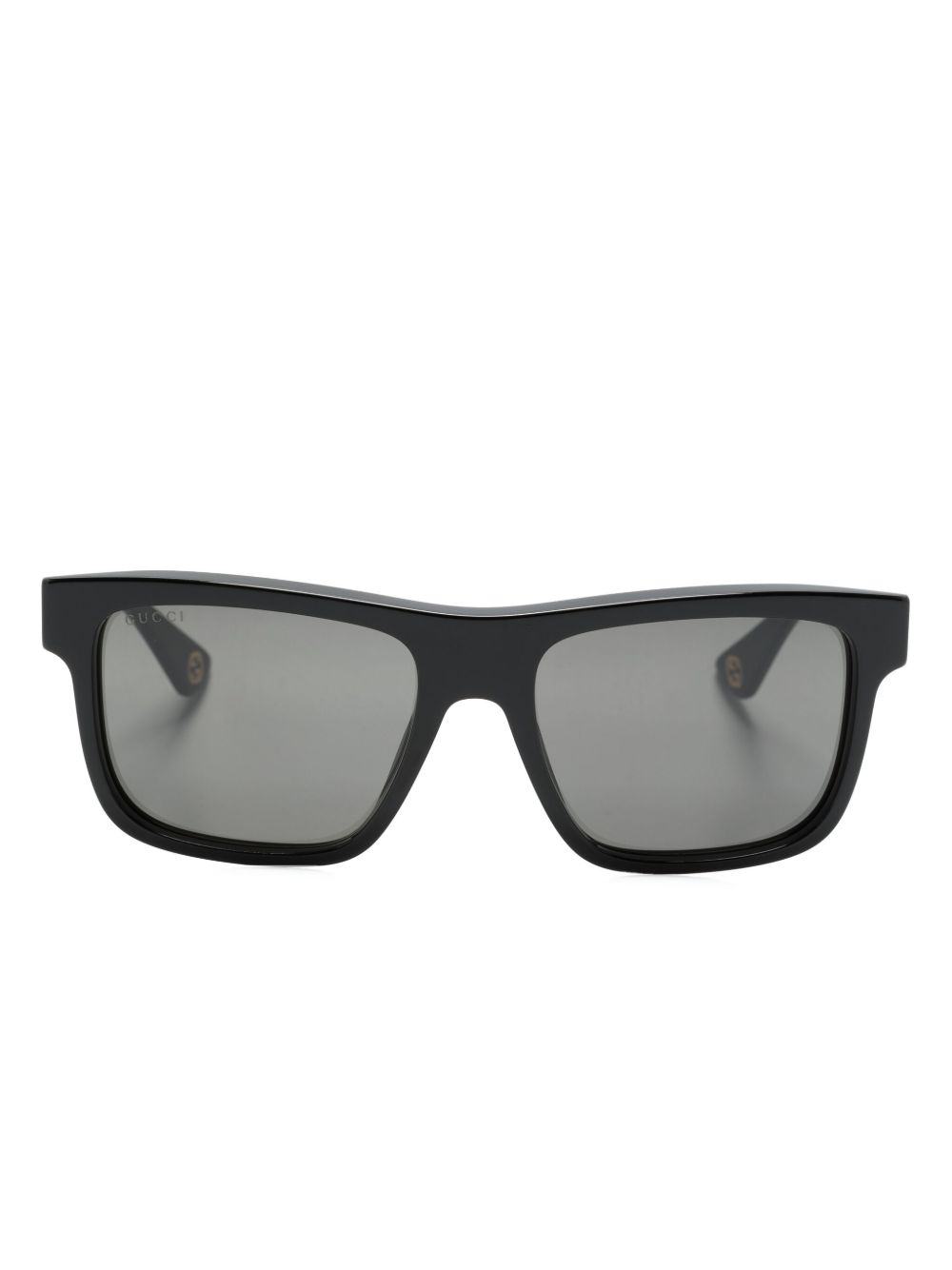 Gucci Eyewear logo雕刻方框太阳眼镜 - 黑色