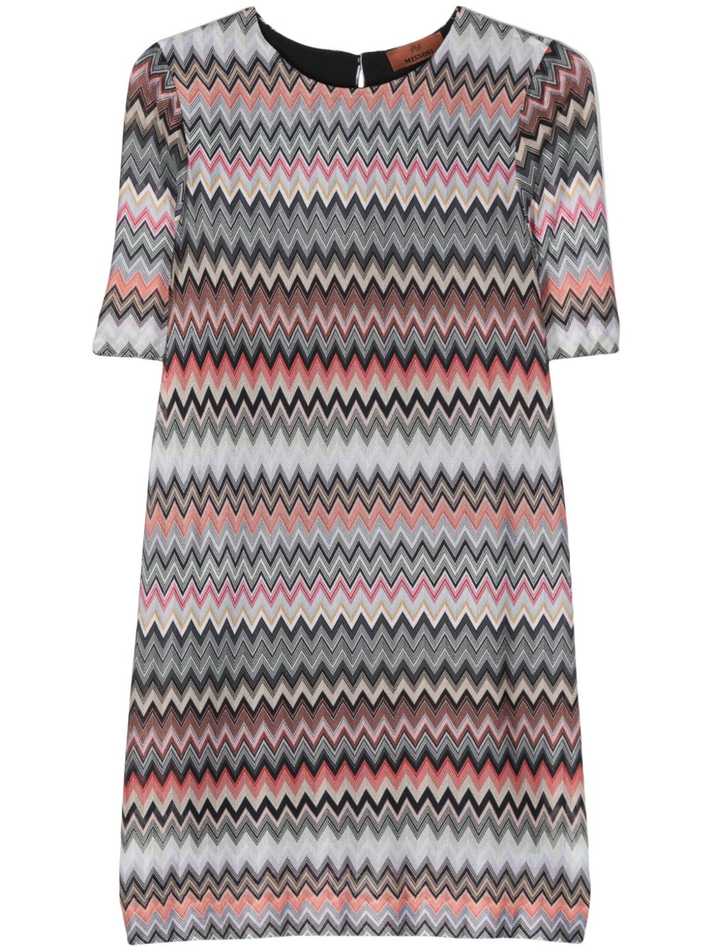 Missoni Z字形图案迷你连衣裙 - 红色