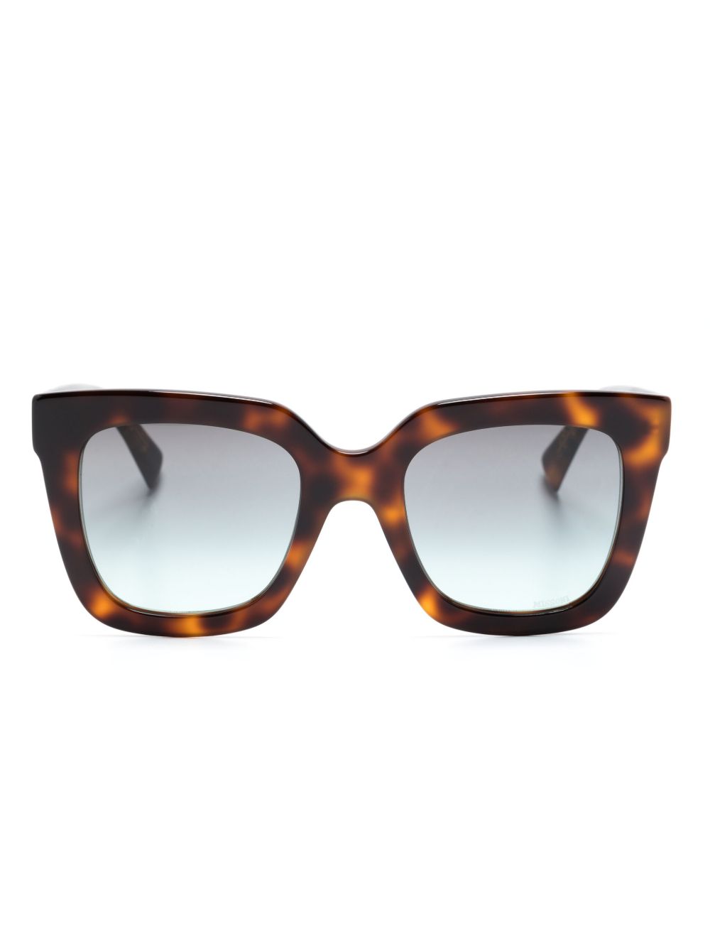 MISSONI EYEWEAR 玳瑁纹效果方框太阳眼镜 - 褐色