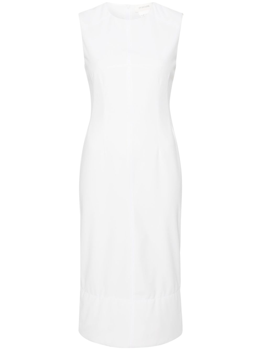 Sportmax Cariddi 绉纱中长连衣裙 - 白色