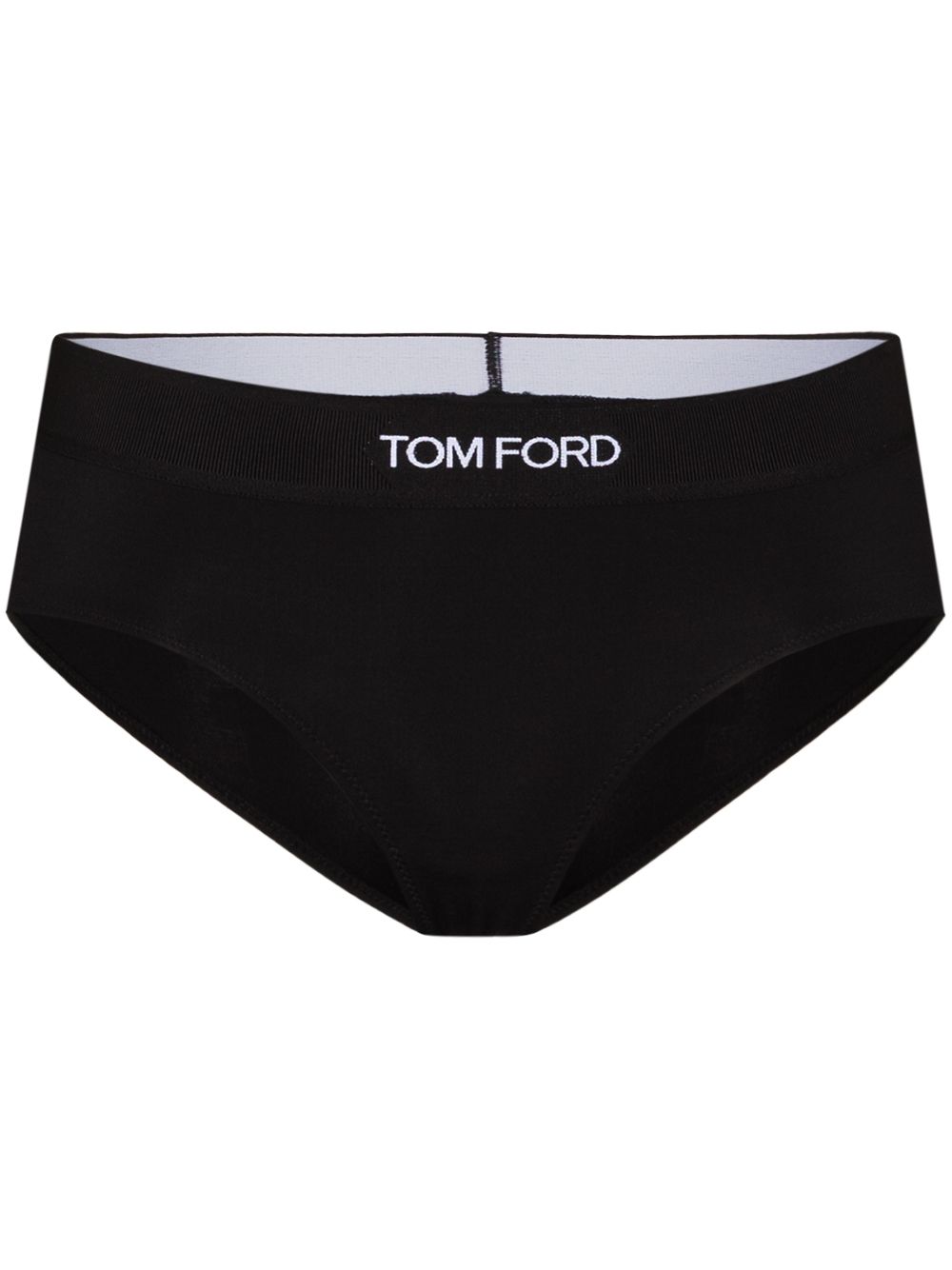 TOM FORD 汤姆福特 logo裤腰中腰三角内裤 - 黑色