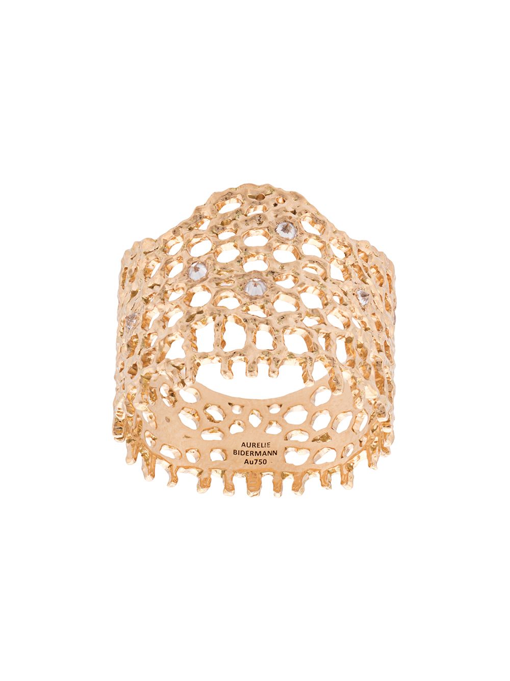 Aurelie Bidermann 网状钻石戒指 - 金属色