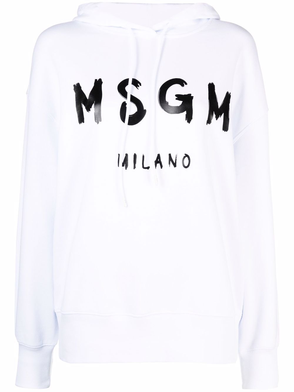 MSGM logo印花连帽衫 - 白色