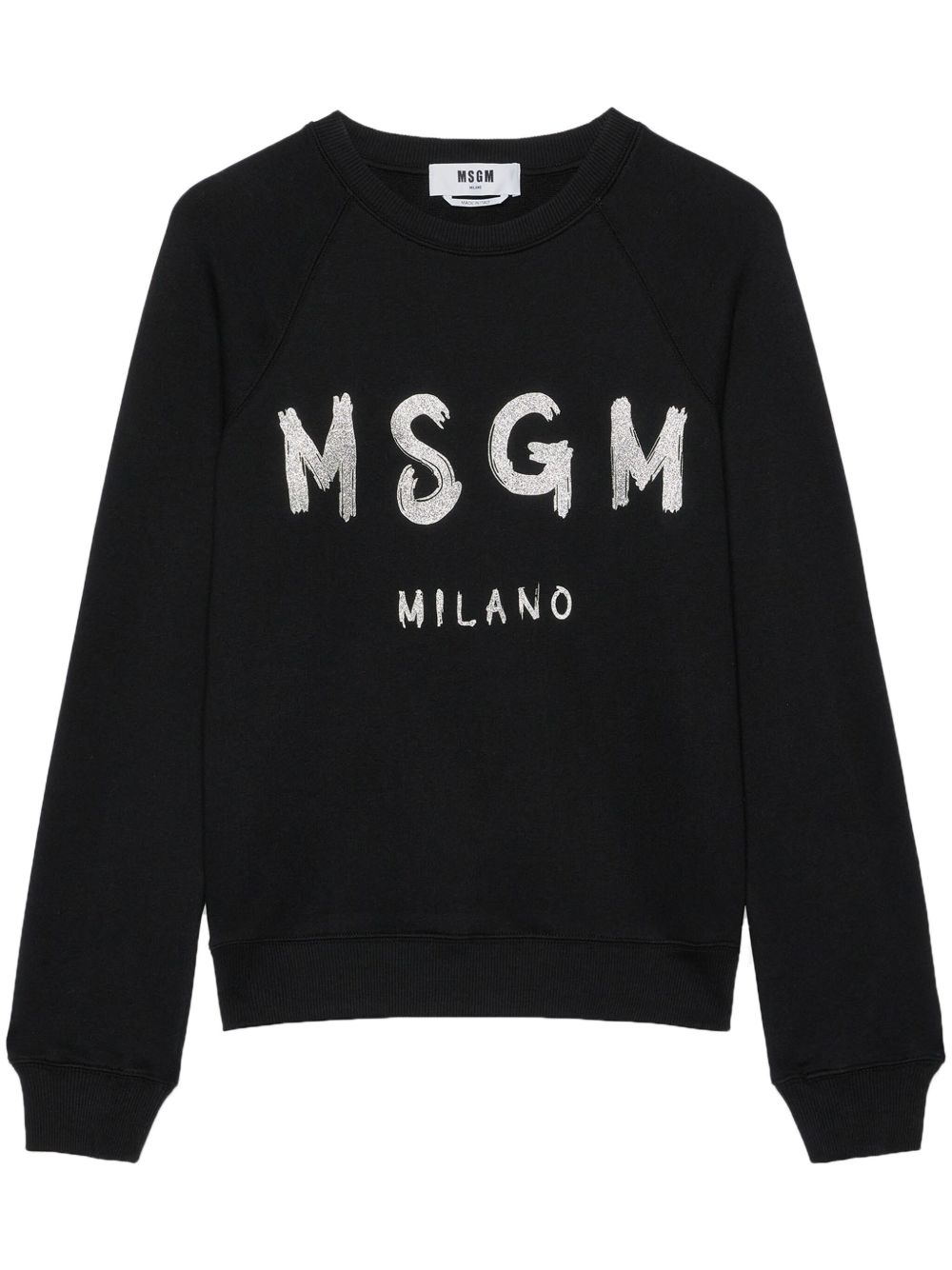 MSGM logo印花棉卫衣 - 黑色