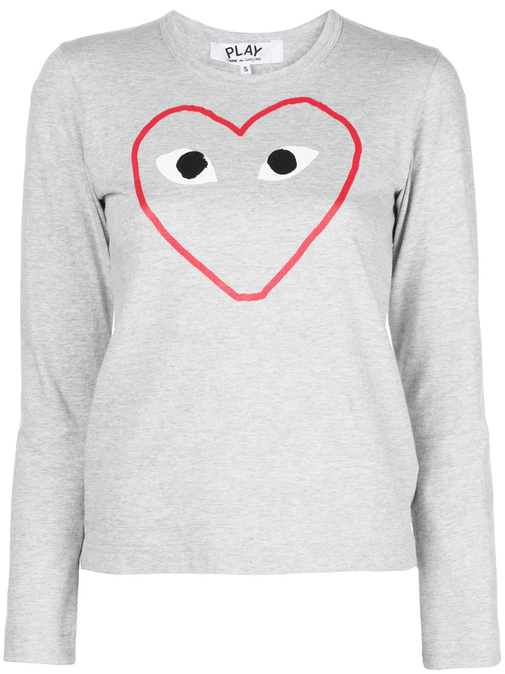 Comme Des Garçons Play logo印花T恤 - 灰色