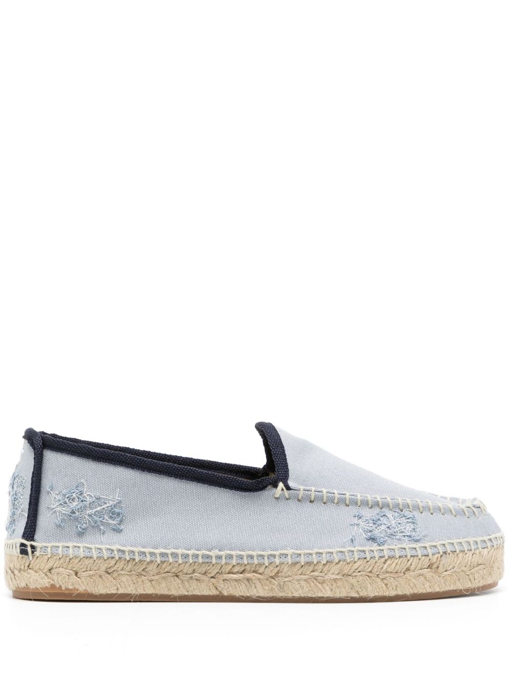 Maison Margiela 帆布刺绣草编鞋 - 蓝色