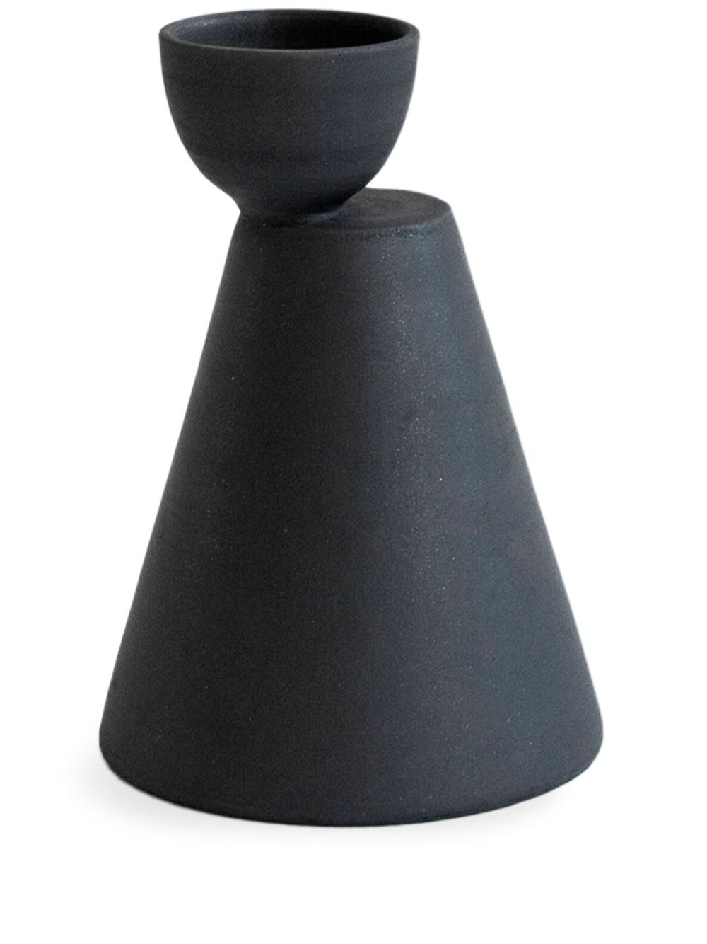 Origin Made Charred Cone 陶瓷花瓶（27厘米） - 黑色