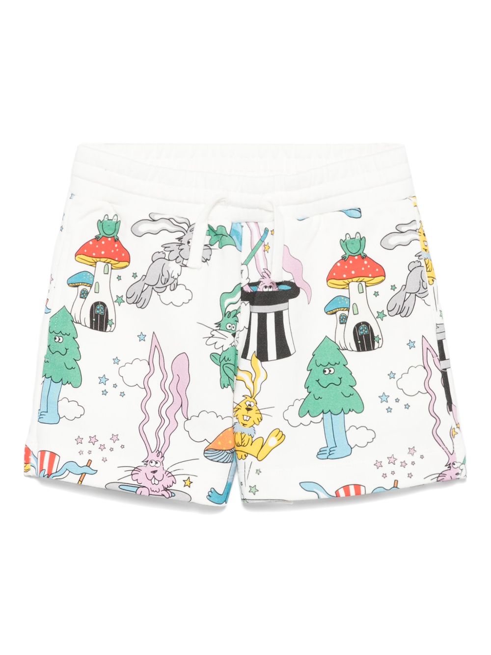 Stella McCartney Kids 插画印花短裤 - 白色