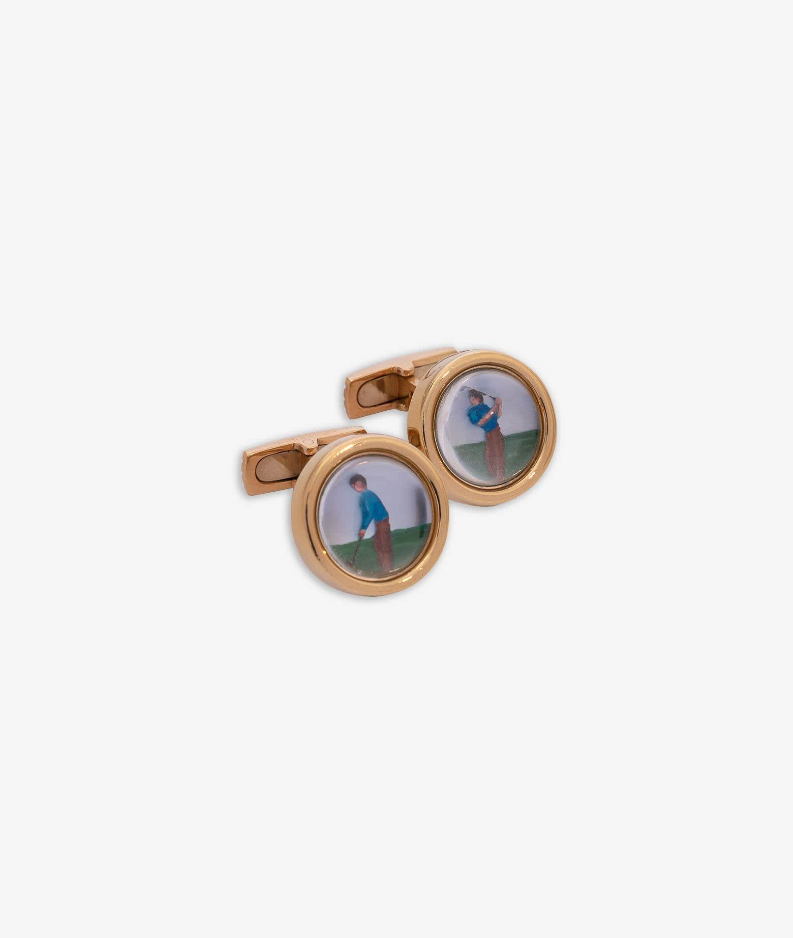 Larusmiani Cufflinks With Golfer Cufflinks