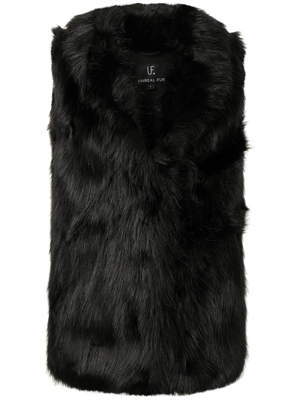 Unreal Fur Rose 高级人造皮草马甲 - 黑色