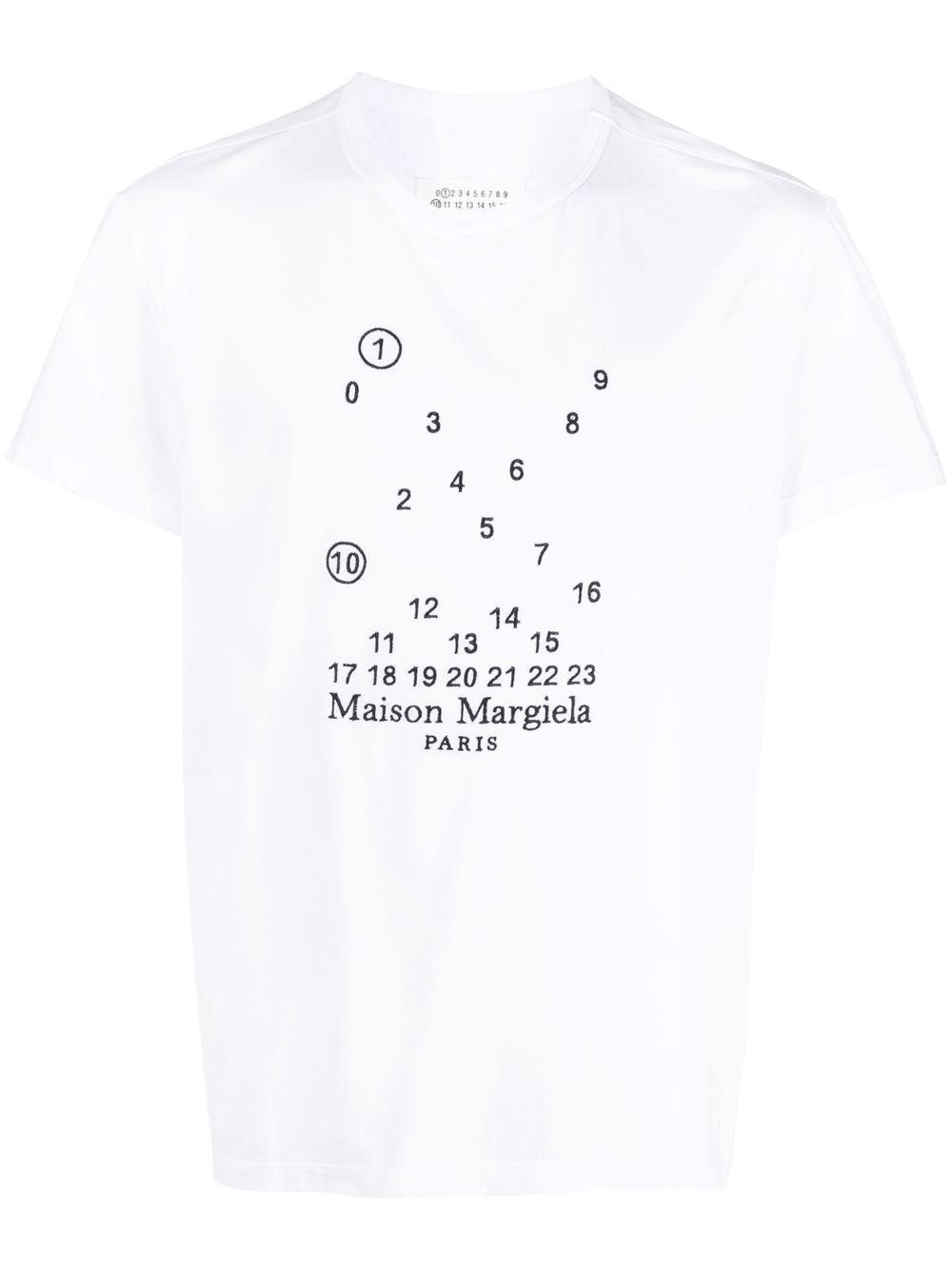 Maison Margiela Numeric logo刺绣T恤 - 白色