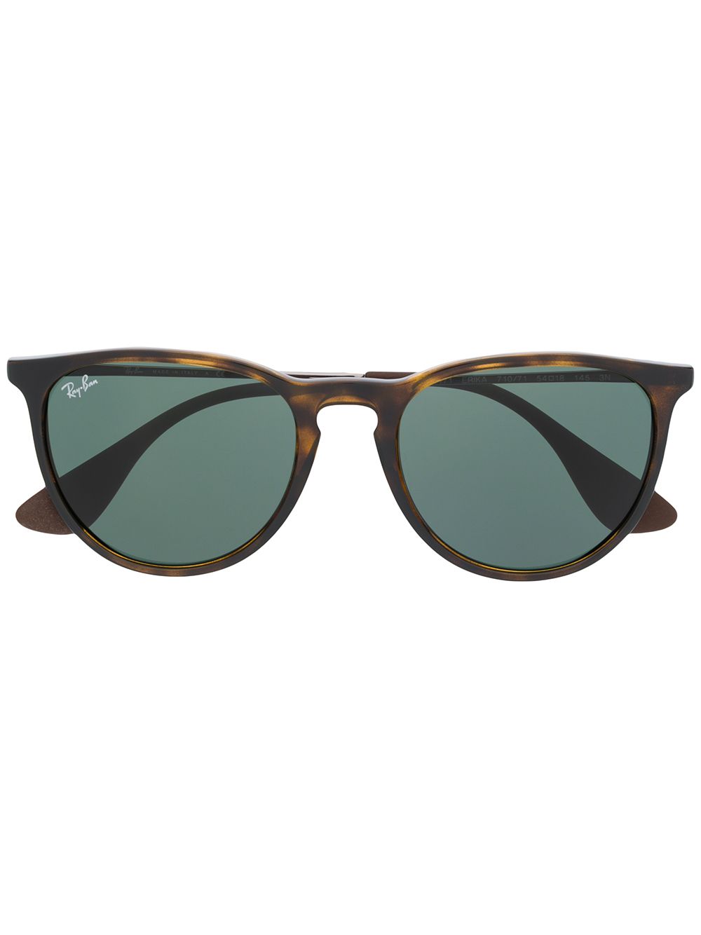 Ray-Ban 玳瑁纹圆框太阳眼镜 - 褐色