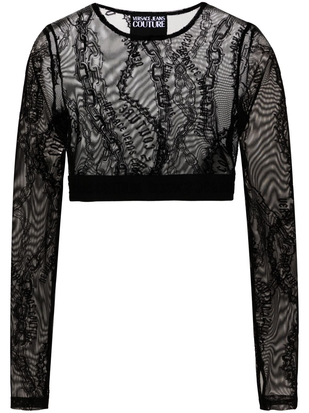 Versace Jeans Couture Chain Couture 植绒上衣 - 黑色