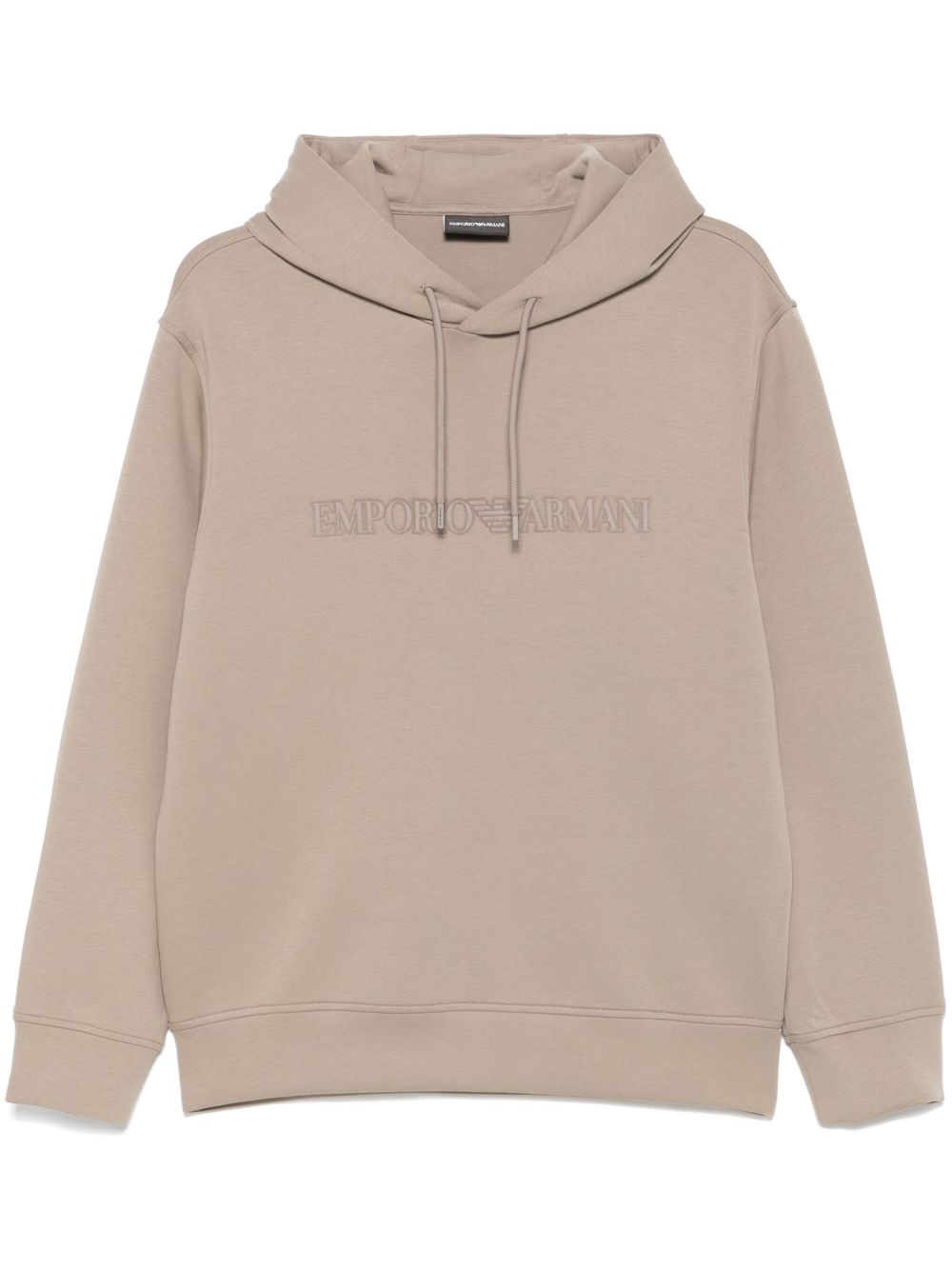 Emporio Armani 标贴连帽衫 - 中性色