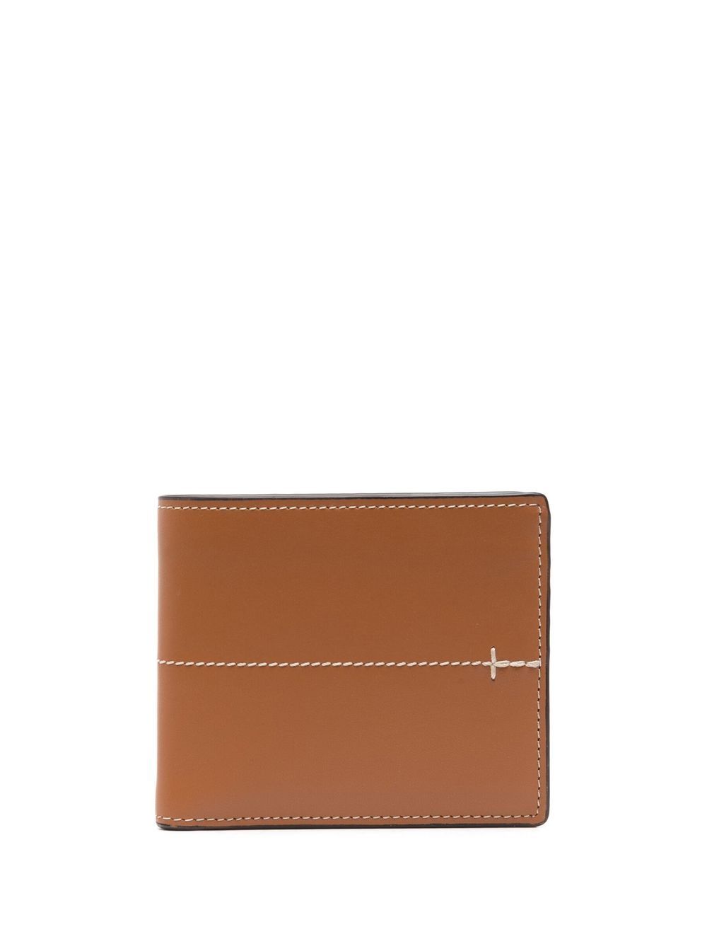 Tod's 缝线细节皮质钱包 - 褐色