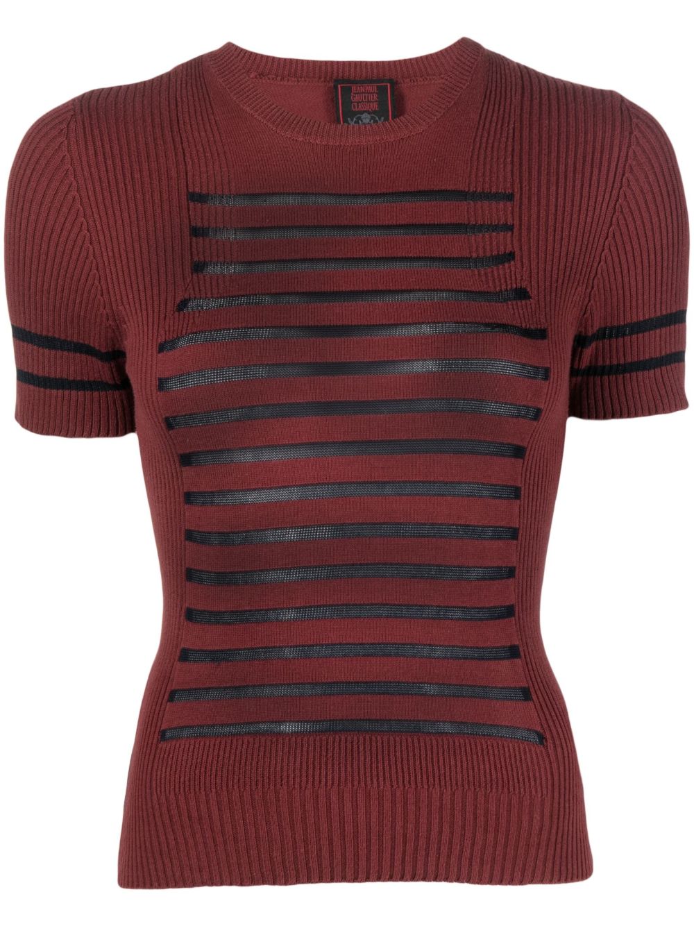 Jean Paul Gaultier Pre-Owned 条纹针织上衣（1990年代典藏款） - 红色