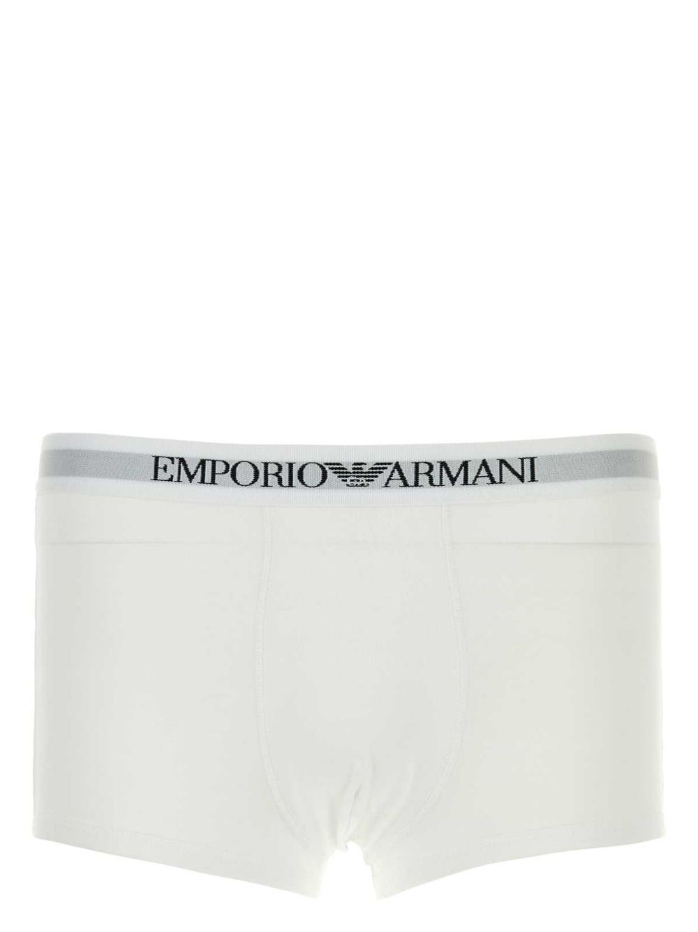 Emporio Armani 棉四角裤（三件装） - 白色