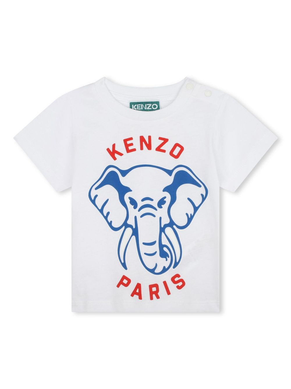 Kenzo Kids logo印花棉T恤 - 白色