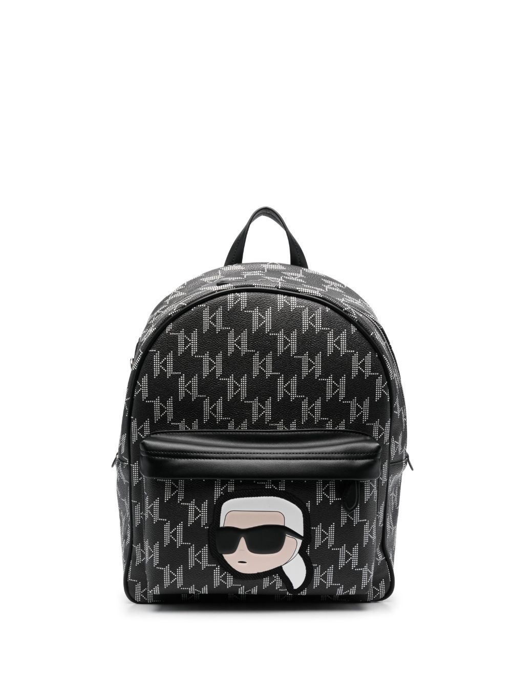 Karl Lagerfeld Ikon Monogram 双肩包 - 黑色