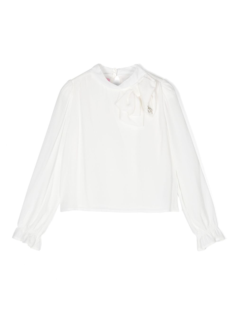 Miss Blumarine logo标牌罩衫 - 白色
