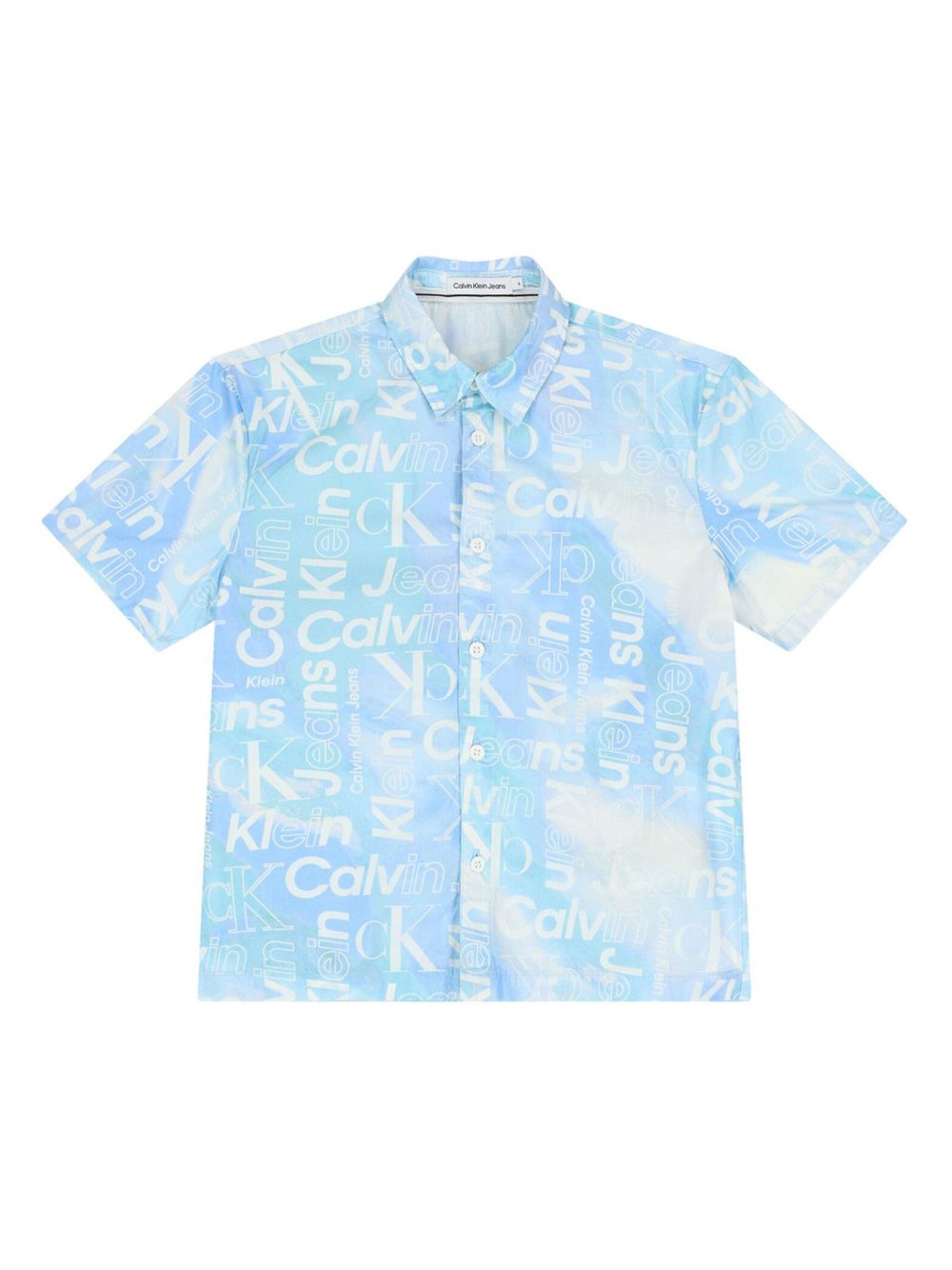 Calvin Klein Kids Serenity 短袖衬衫 - 蓝色