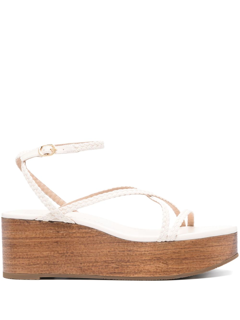 Stuart Weitzman Wovette 坡跟凉鞋 - 中性色