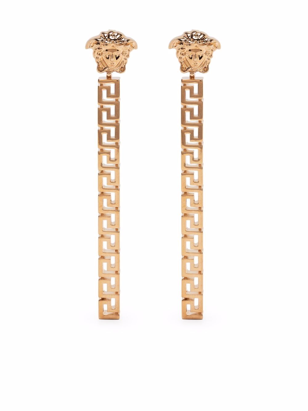 Versace La Medusa Greca 吊饰耳环 - 金色