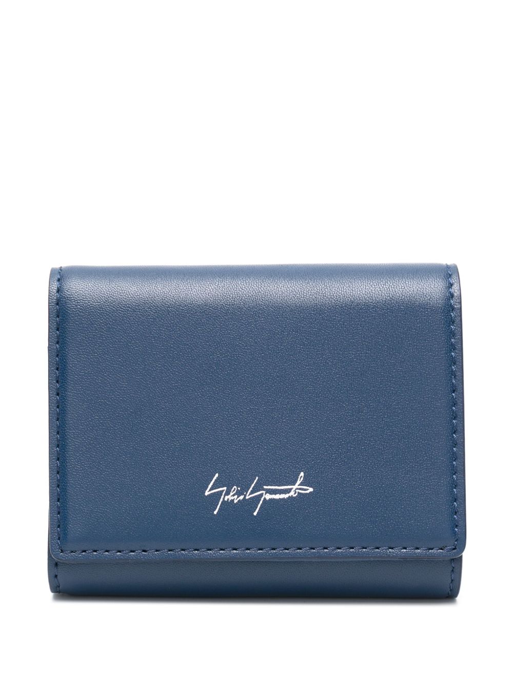 Discord Yohji Yamamoto logo标记皮质钱包 - 蓝色