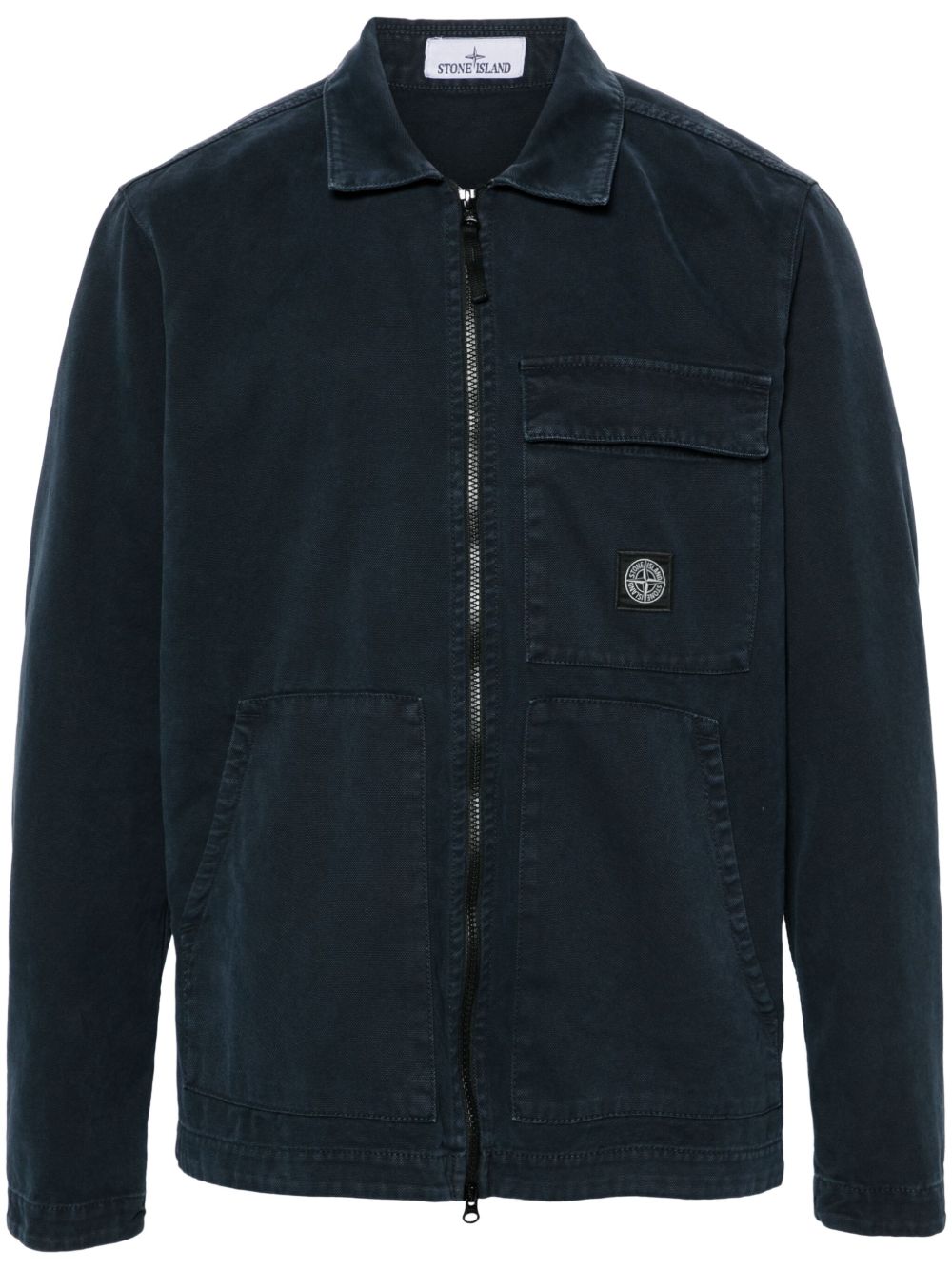 Stone Island 罗盘贴花衬衫式夹克 - 蓝色