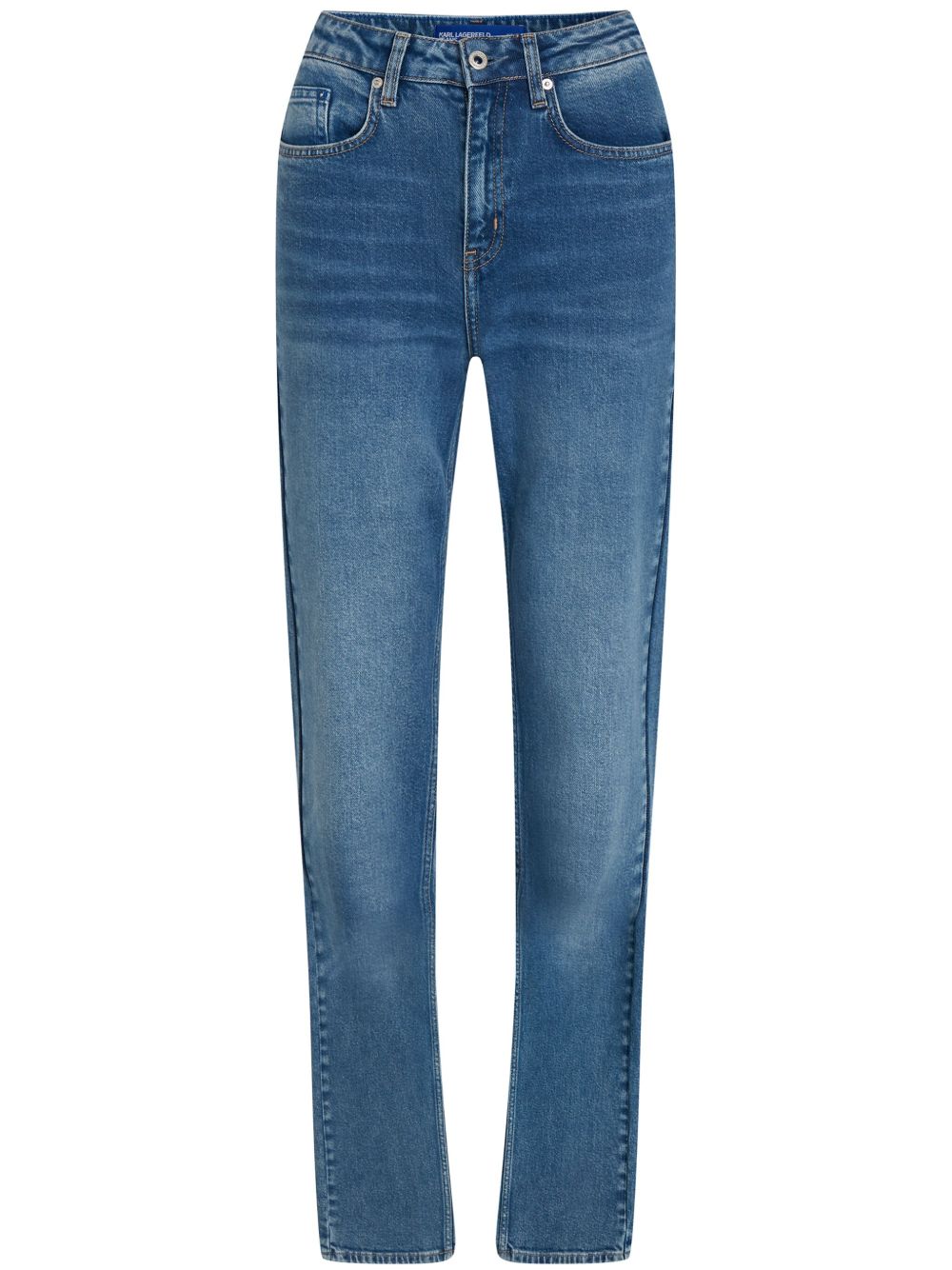 Karl Lagerfeld Jeans 标贴直筒牛仔裤 - 蓝色