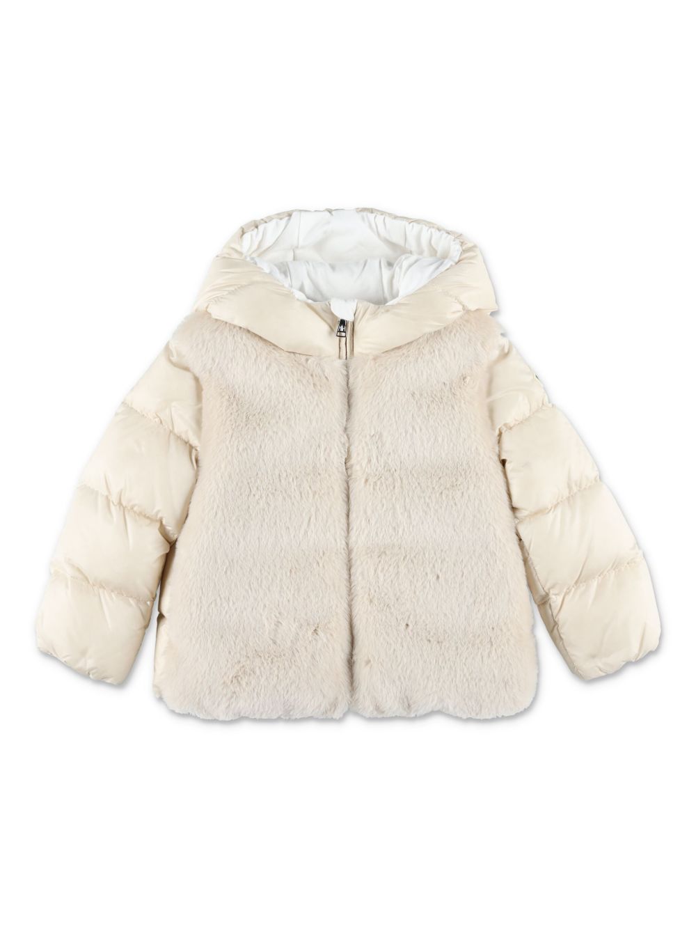 Moncler Enfant 标贴填充夹克 - 中性色
