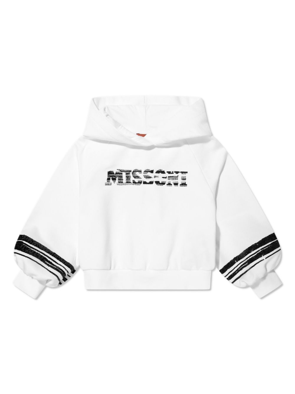 Missoni Kids logo缀饰棉连帽衫 - 白色