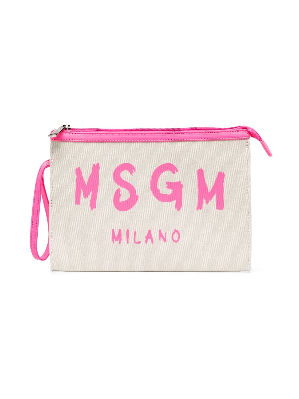 MSGM Kids logo印花帆布手拿包 - 中性色