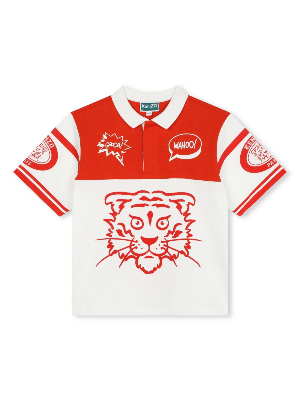 Kenzo Kids logo印花棉polo衫 - 白色