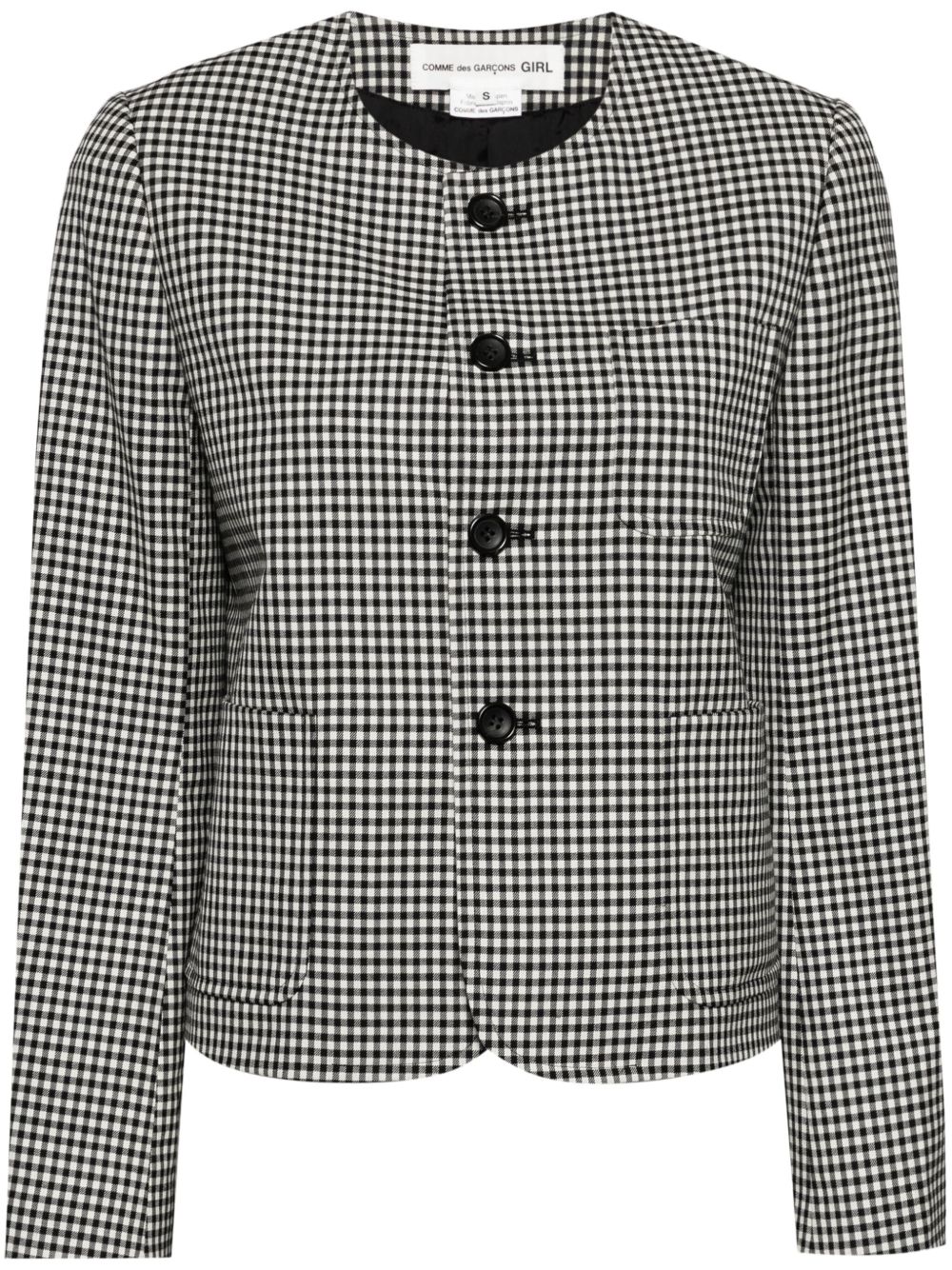 Comme Des Garçons Girl 格纹羊毛夹克 - 黑色