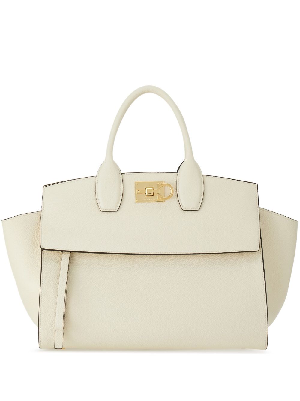 Ferragamo Studio Soft 皮质托特包 - 中性色