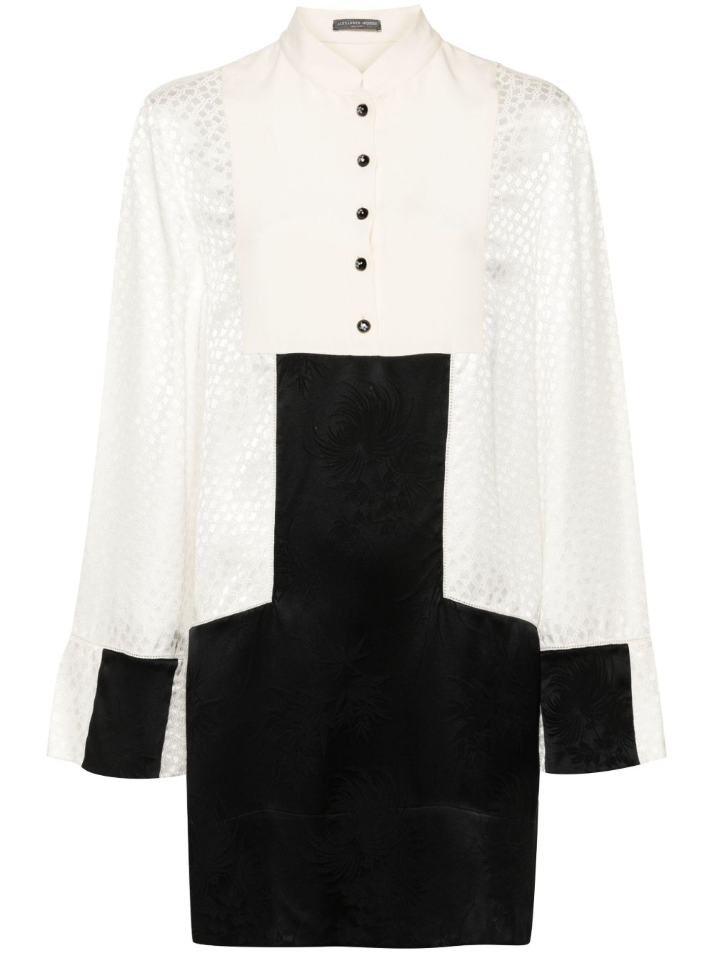 Alexander McQueen 提花迷你连衣裙 - 黑色