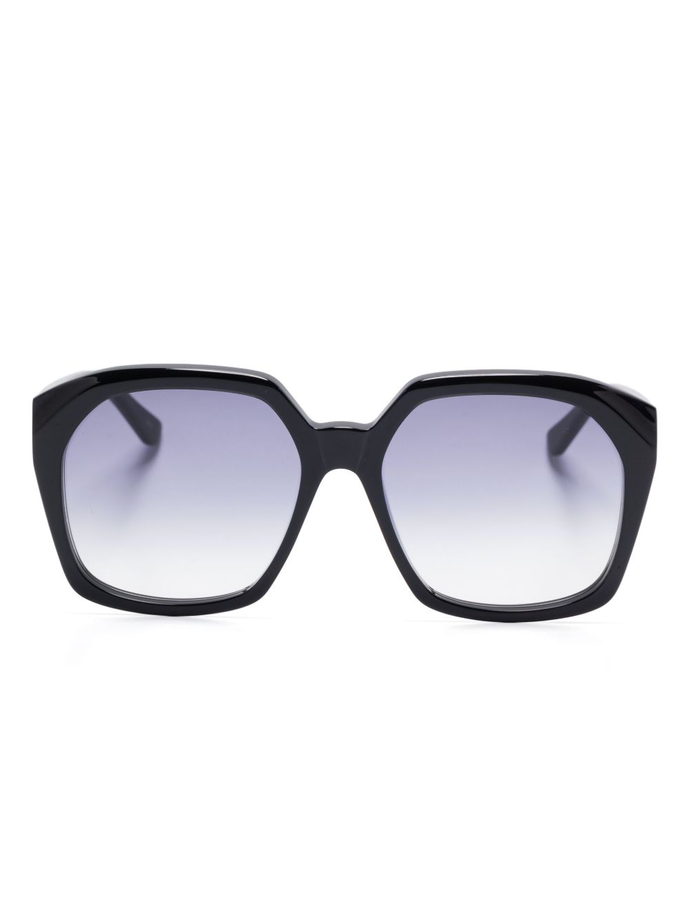 Chloé Eyewear 方框太阳眼镜 - 黑色